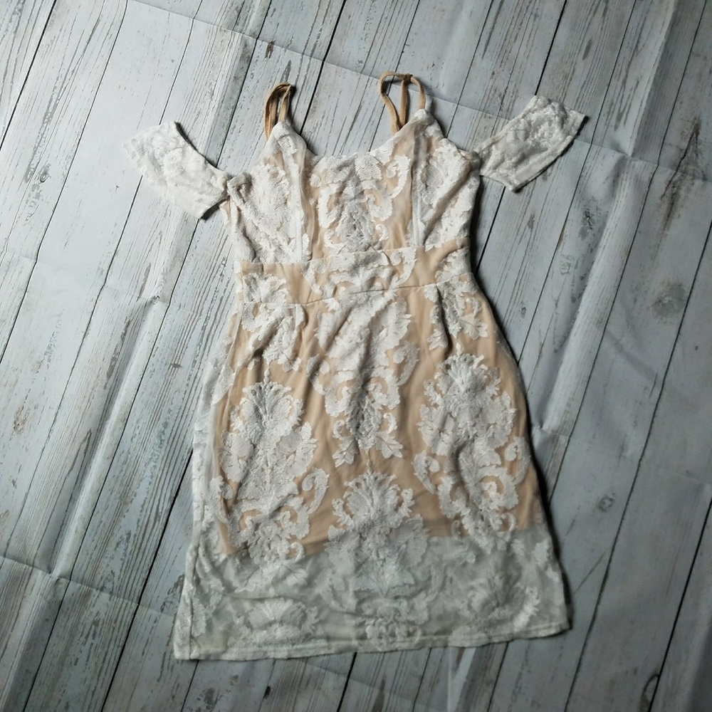 For Love and Lemons Nude Lace Dress Size small